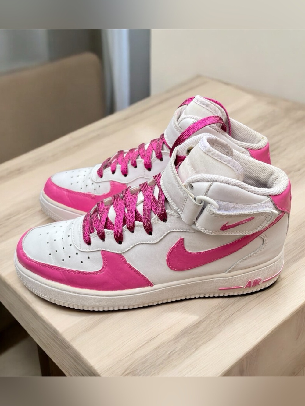 Nike Air Force 1 White Hand Painted Pink Women’s Sneakers US 9.5 EUR41 Authentic